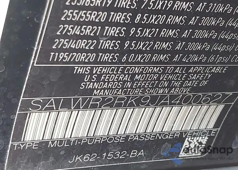 2018 Land Rover Range Rover Sport Hse Td6 from USA, damaged, VIN SALWR2RK9JA400627